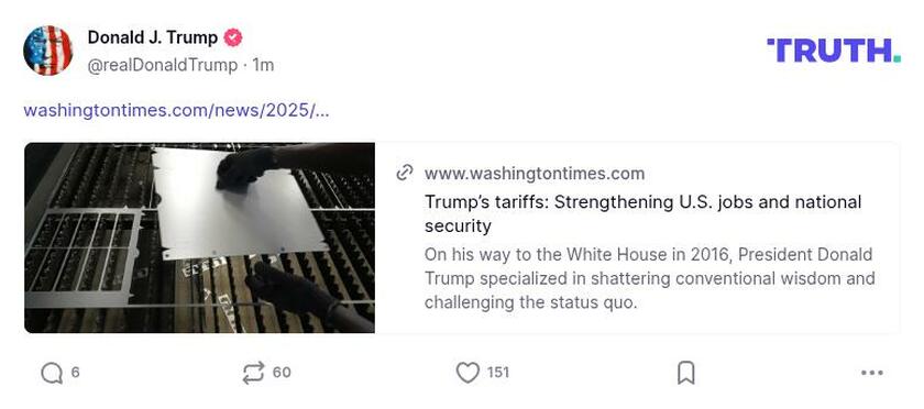 Post image from Donald Trump