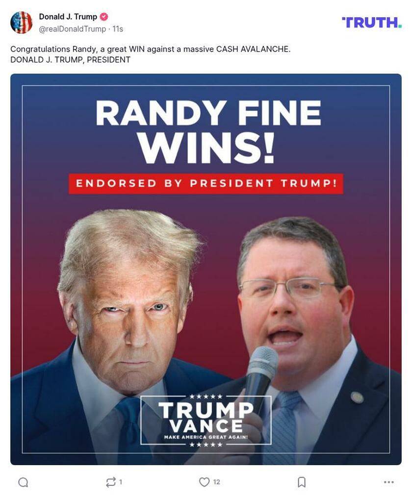 Post image from Donald Trump