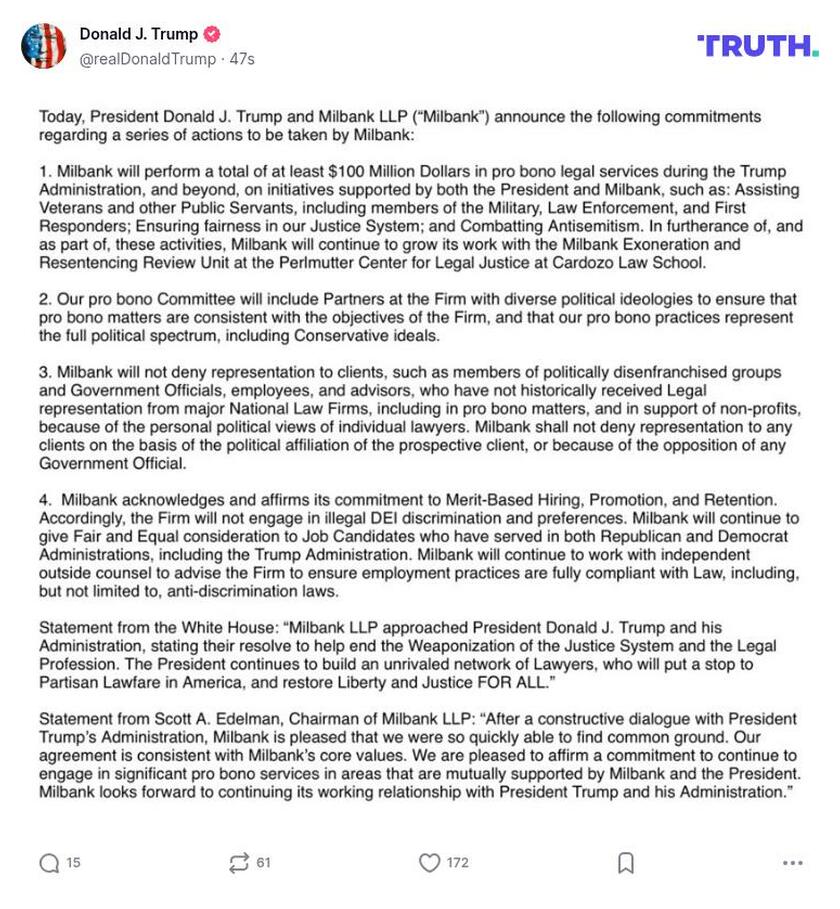 Post image from Donald Trump