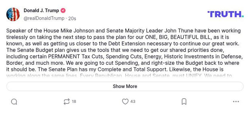 Post image from Donald Trump