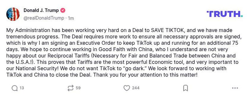 Post preview from Donald Trump