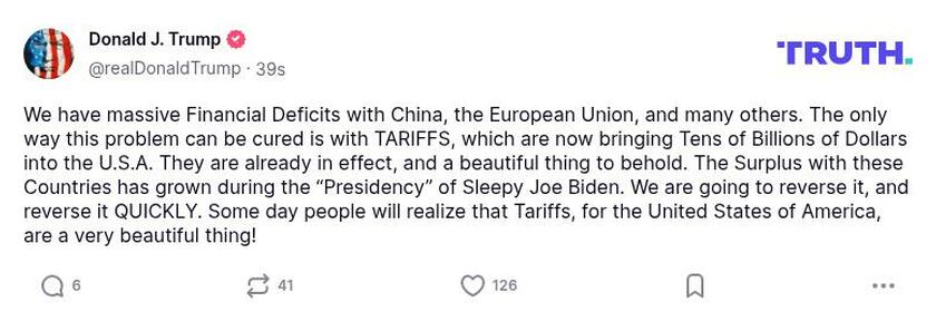 Post preview from Donald Trump