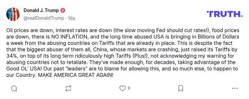 Post preview from Donald Trump