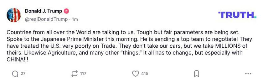 Post preview from Donald Trump