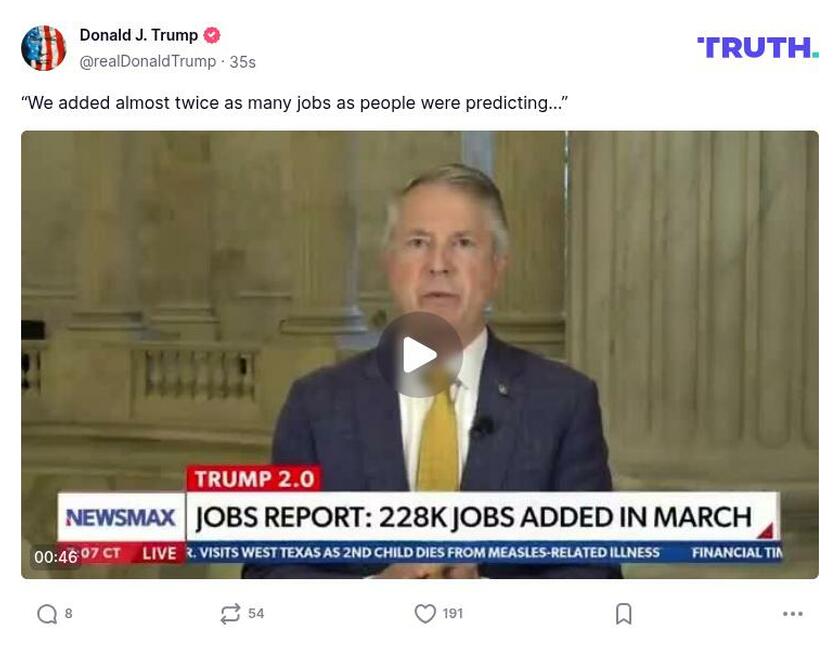 Post image from Donald Trump