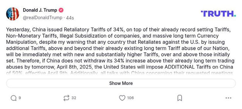 Post preview from Donald Trump