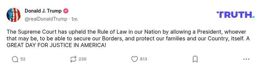 Post image from Donald Trump