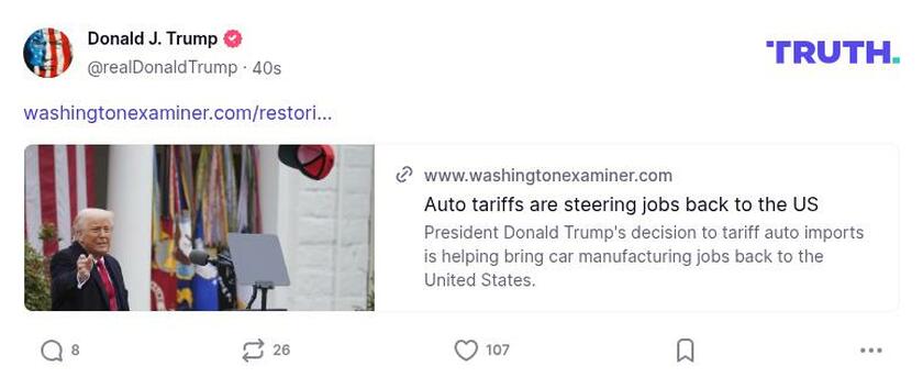 Post image from Donald Trump