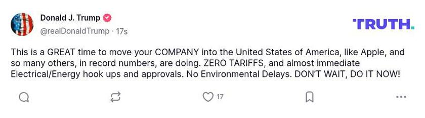 Post image from Donald Trump