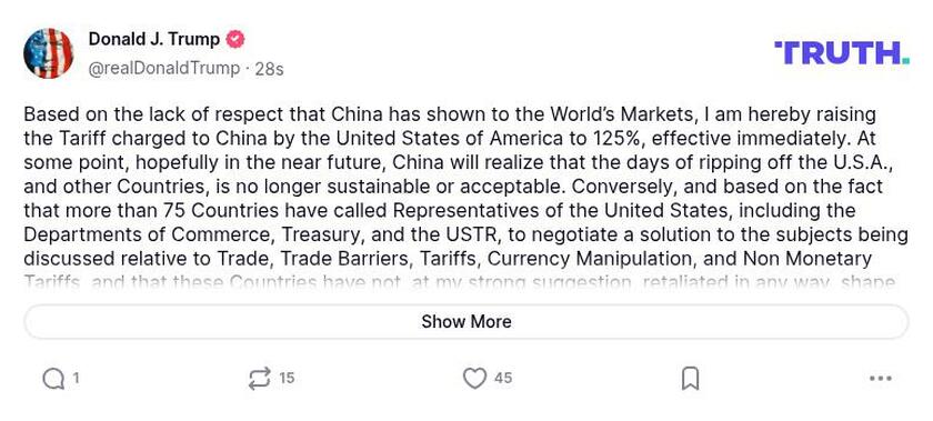 Post preview from Donald Trump