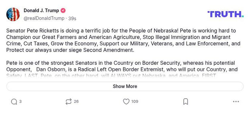 Post preview from Donald Trump