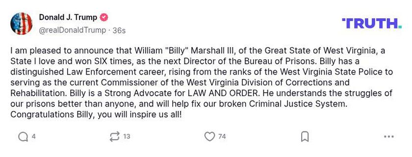 Post image from Donald Trump