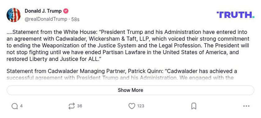 Post image from Donald Trump