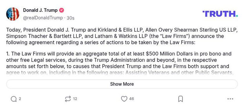 Post image from Donald Trump