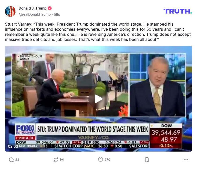 Post image from Donald Trump