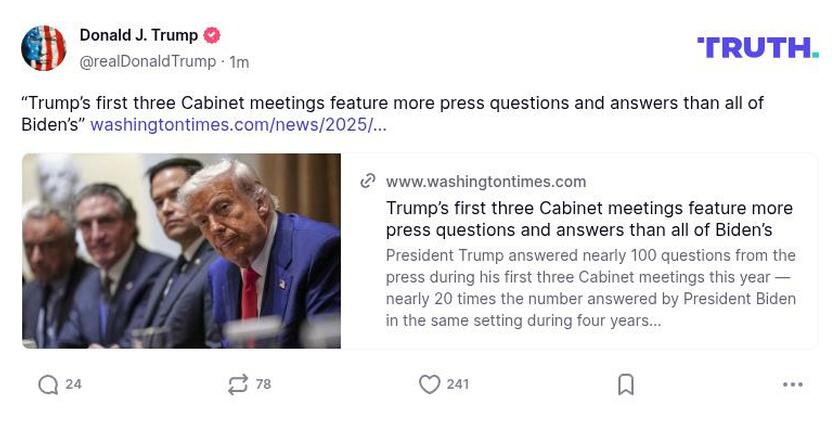 Post preview from Donald Trump