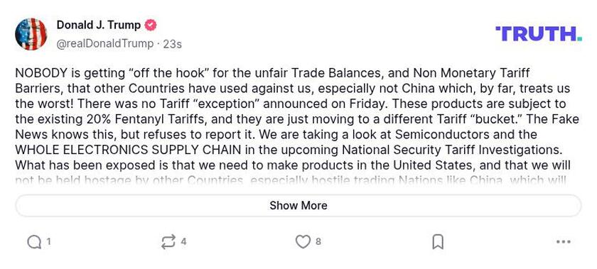 Post preview from Donald Trump