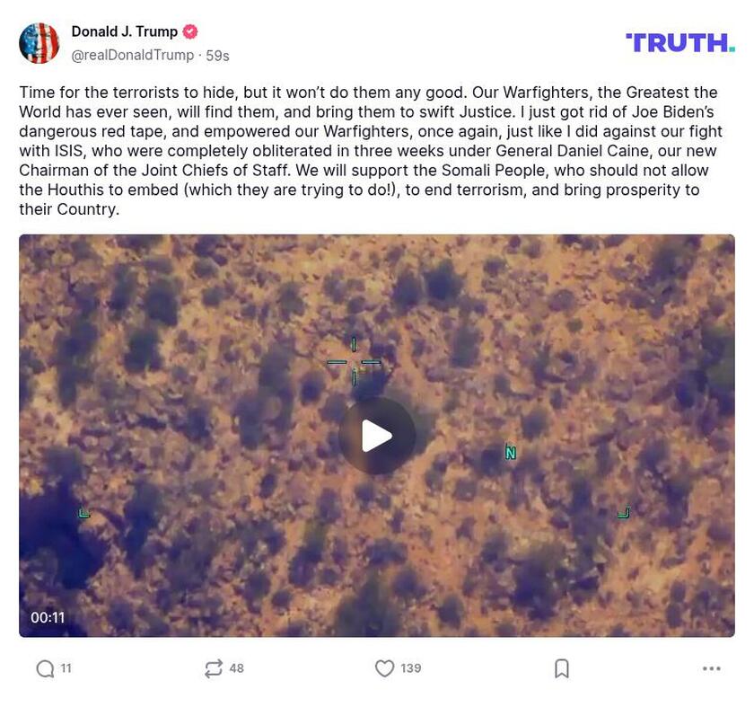 Post preview from Donald Trump