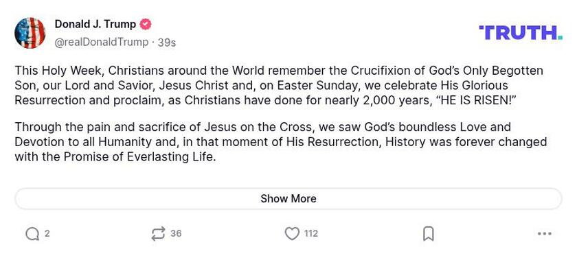 Post image from Donald Trump