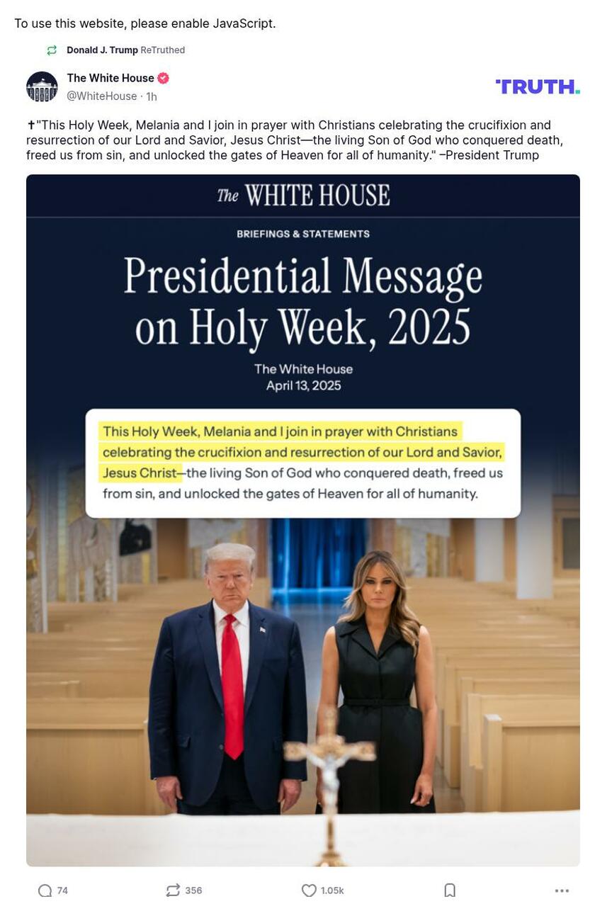 Post image from Donald Trump