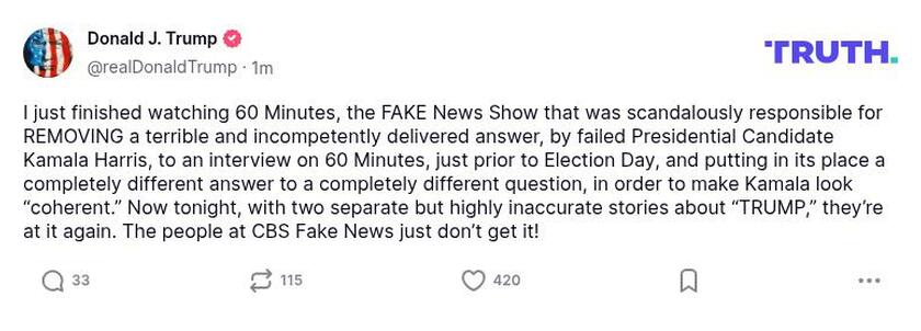 Post image from Donald Trump