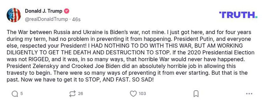 Post preview from Donald Trump