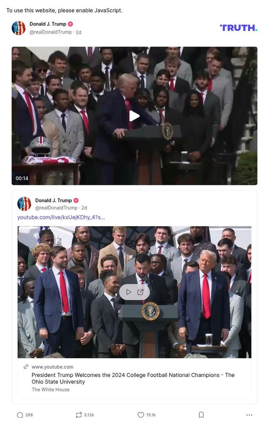 Post image from Donald Trump