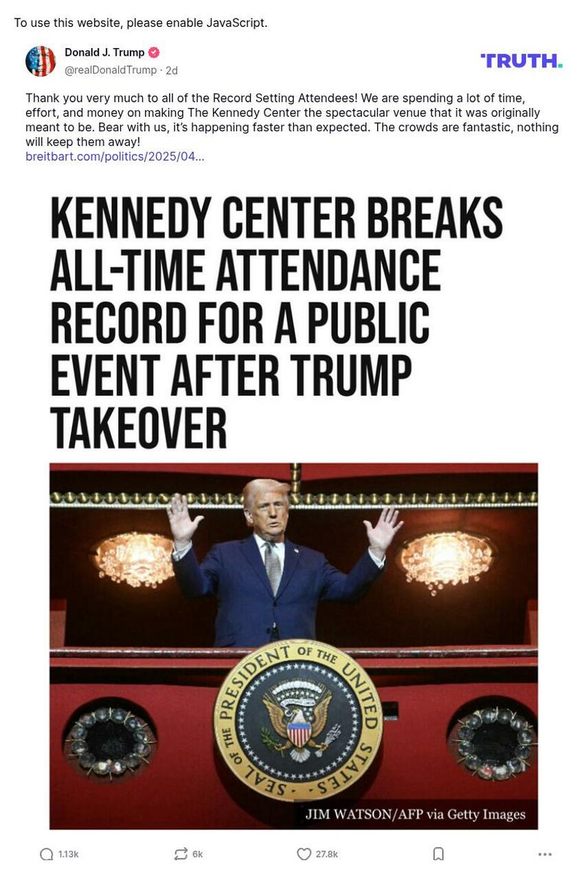 Post image from Donald Trump