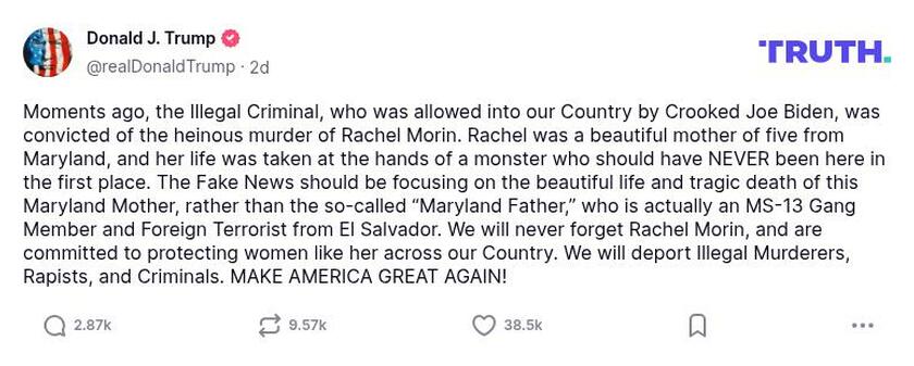 Post preview from Donald Trump