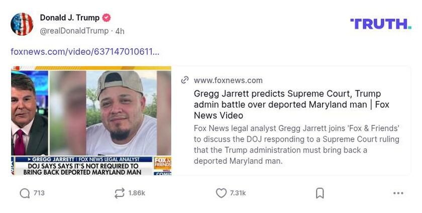 Post image from Donald Trump