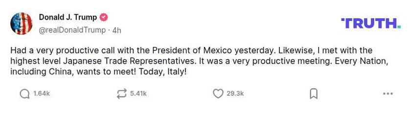 Post preview from Donald Trump