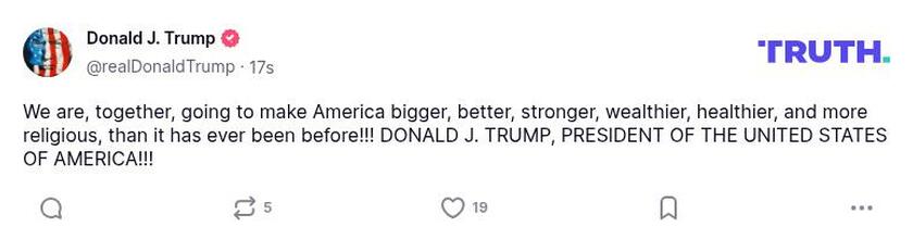 Post image from Donald Trump