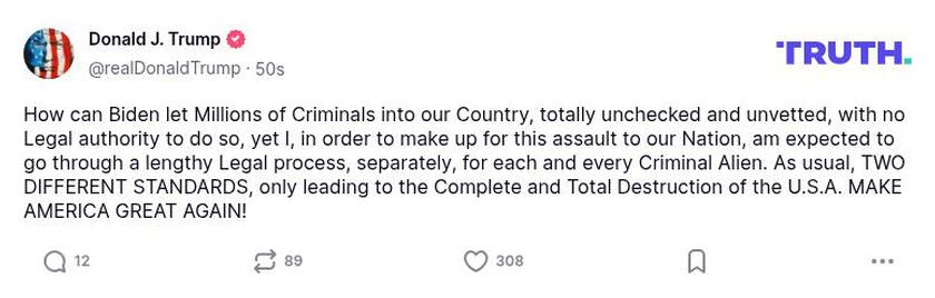 Post preview from Donald Trump