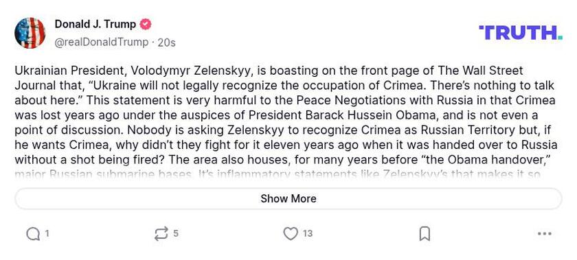 Post preview from Donald Trump