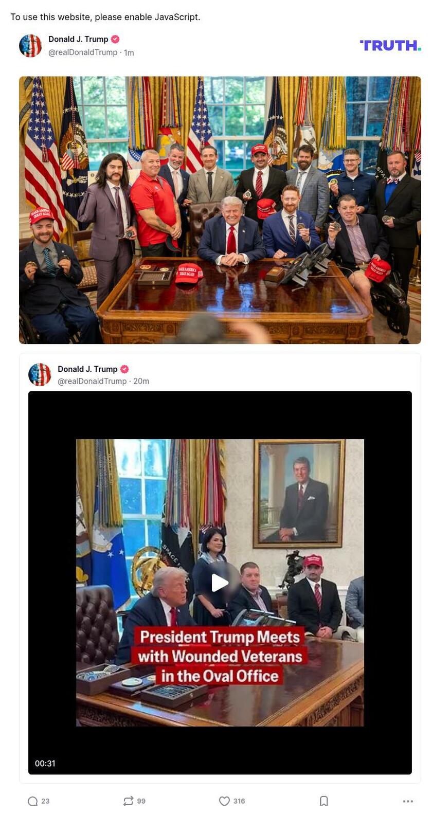 Post image from Donald Trump