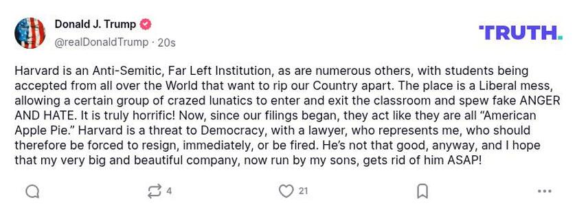 Post image from Donald Trump