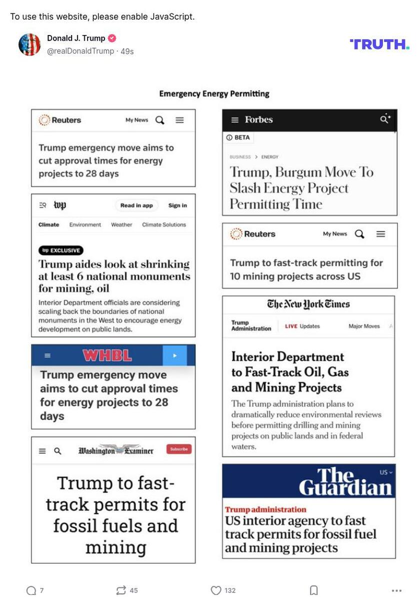 Post image from Donald Trump