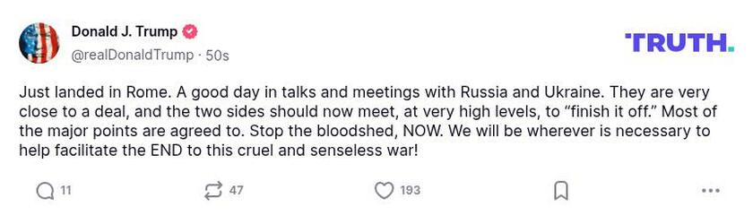 Post preview from Donald Trump