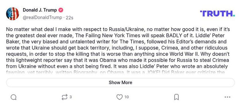 Post preview from Donald Trump