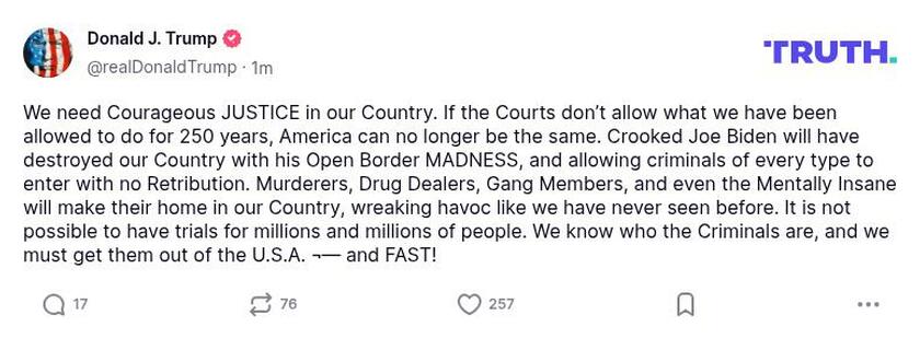 Post preview from Donald Trump