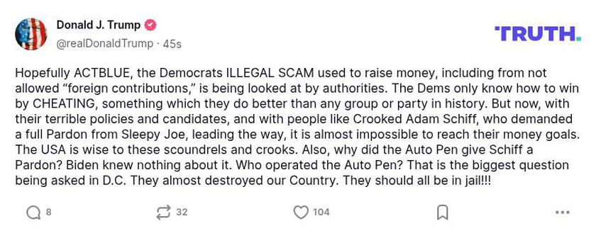 Post preview from Donald Trump