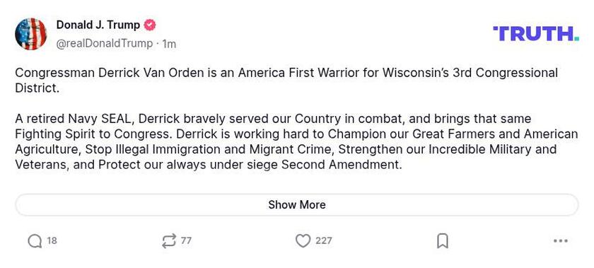 Post preview from Donald Trump