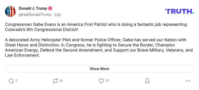 Post image from Donald Trump