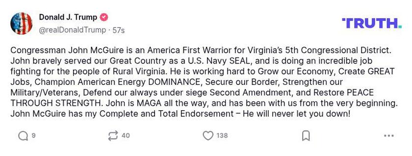 Post image from Donald Trump