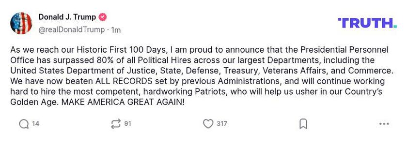 Post image from Donald Trump