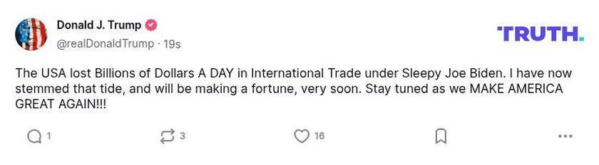 Post preview from Donald Trump