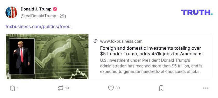 Post image from Donald Trump