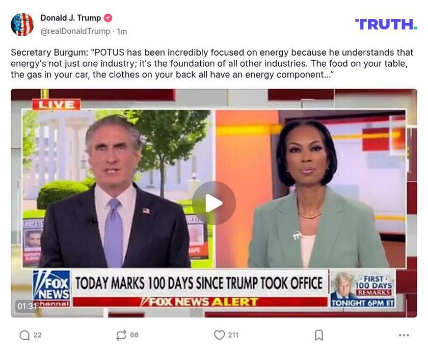 Post image from Donald Trump