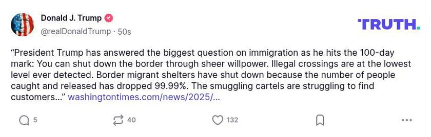 Post preview from Donald Trump