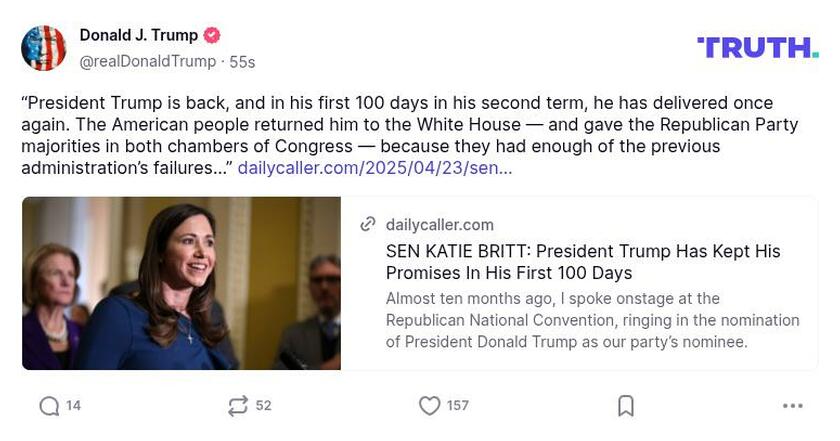 Post image from Donald Trump